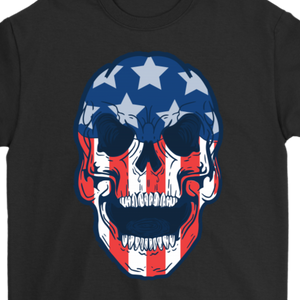 Skull Flag T-shirt, Skull Flag Gift, American Flag Skull, American Flag Gift, Skull T-shirt