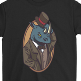 Rhino T-shirt, Rhinoceros Gift, Top Hat Rhinoceros Shirt