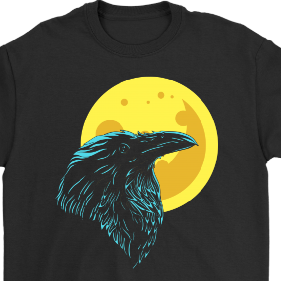 Crow Moon T-shirt, Crow Gift Shirt, Moon T-shirt, Moon and Crow Gift