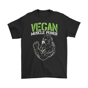 Gift for Vegan, Vegan T-shirt, Vegan Muscle Power Shirt, T-shirt for Vegan