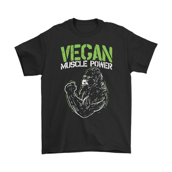 Gift for Vegan, Vegan T-shirt, Vegan Muscle Power Shirt, T-shirt for Vegan
