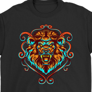 Lion's Head T-shirt, Lion Gift, Lion Shirt, Colorful Lion Head Shirt, Lion T-shirt