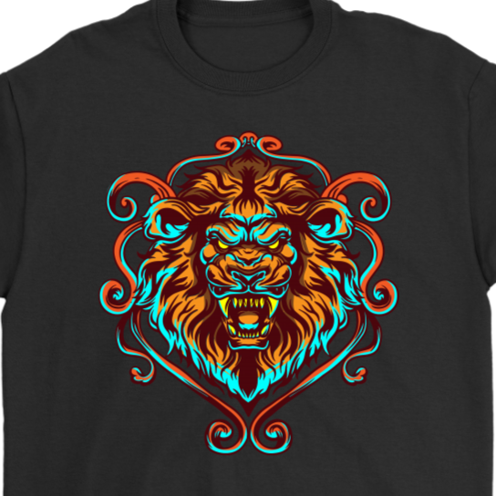 Lion's Head T-shirt, Lion Gift, Lion Shirt, Colorful Lion Head Shirt, Lion T-shirt