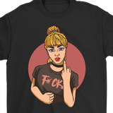 Riot Girl Shirt, Rebellious T-shirt, Girl Giving the Finger T-shirt, Rebel Girl Gift, F-you Shirt