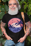 Positive Message T-shirt, Palm Trees at Sunset Shirt, Life is Antidote T-shirt