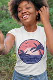 Positive Message T-shirt, Palm Trees at Sunset Shirt, Life is Antidote T-shirt