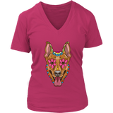 Candy Skull Dog, Gift for Dog Lover, Dog and Flowers Shirt, Colorful Dog T-shirt