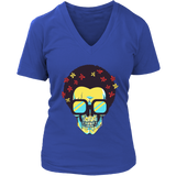 Skull T-shirt, Flowers and Sunglasses Skull Shirt, Hippie Skull T-shirt, Skull Shirt