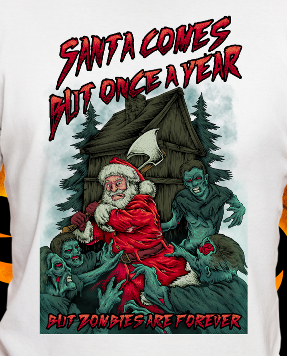 Funny Christmas T-shirt, Zombie Christmas Shirt, Funny Santa T-shirt, Horror Christmas