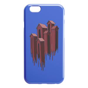 Melting Houses iPhone Case - Blue