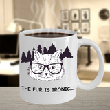 Funny Cat Mug, Hipster Cat Coffee Mug, Gift for Hipster, Cat Lover Gift, Funny Hipster Cat Mug