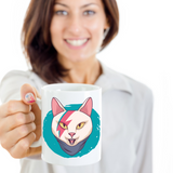 Rockstar Kitty Mug, Star-cat Coffee Mug, Gift for Cat Lover, Bowie Cat Mug