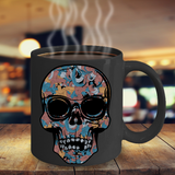 Paisley Skull Mug, Skull Coffee Cup, Hipster Skull Gift, Hipster Paisley Skull