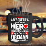 Gift for Fire Fighter, Mug for Fireman, Inspirational Fire Fighter Coffee Cup