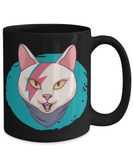 Rockstar Kitty Mug, Star-cat Coffee Mug, Gift for Cat Lover, Bowie Cat Mug