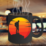 Hiker at Sunset Coffee Mug, Hiker Mug, Back to Nature Coffee Cup, Gift for Hiker