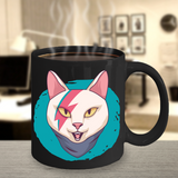 Rockstar Kitty Mug, Star-cat Coffee Mug, Gift for Cat Lover, Bowie Cat Mug