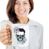 Gift for Hipster, Hipster Skull Coffee Mug, Hipster Gift Cup,