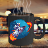 Rocket Ride Coffee Mug, Astronaut Circles the Moon Cup, Gift for Astronaut