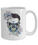 Gift for Hipster, Hipster Skull Coffee Mug, Hipster Gift Cup,