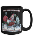 Santa vs the Zombies, scary Christmas Coffee Mug