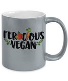 Ferocious Vegan Coffee Mug, Proud Plant Lover Cup, Gift for Vegetarian