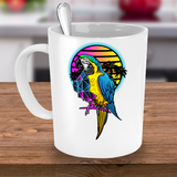 Parrot Coffee Mug, Gift for Parrot Lover, Parrot Gift Mug, Colorful Parrot Cup