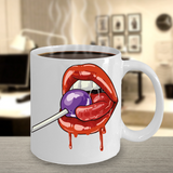 Lollipop Mug, Lollipop Gift, Lips Coffee Mug,