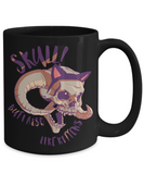 Kitten Skull Mug, Funny Mug for Cat Lover, Funny Kitten Mug, Funny Skull Mug,