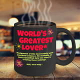 Funny Coffee Mug for Lover, World's Greatest Lover Mug