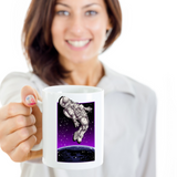 Space Walk Mug, Astronaut in Space Coffee Cup, Gift for Astronaut, Astronaut Mug