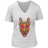 Candy Skull Dog, Gift for Dog Lover, Dog and Flowers Shirt, Colorful Dog T-shirt