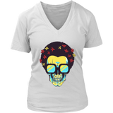 Skull T-shirt, Flowers and Sunglasses Skull Shirt, Hippie Skull T-shirt, Skull Shirt