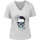 Gift for Hipster, Hipster Skull and Flowers T-shirt, Hipster Skull Shirt