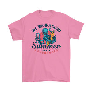 Octopus Surfer T-shirt, Octopus Gift, Surfer Gift, Surfer Shirt, Octopus Shirt, Summer T-shirt