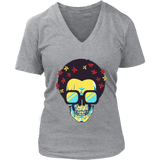 Skull T-shirt, Flowers and Sunglasses Skull Shirt, Hippie Skull T-shirt, Skull Shirt