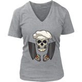 Gift for Chef, Chef with Cleavers T-shirt, Skull Shirt for Chef, Chef Skull Shirt