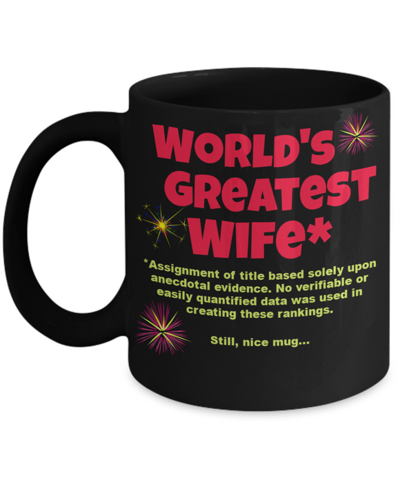 Funny Coffee Mug for Wife, World's Greatest Wife Mug