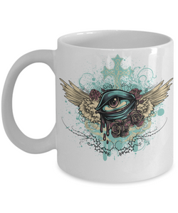 Flying Eyeball Coffee Mug, Gift Mug for Friend,