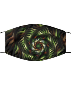 Fractal Face Mask, Fun spiral computer design, Artistic Mask