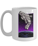 Space Walk Mug, Astronaut in Space Coffee Cup, Gift for Astronaut, Astronaut Mug