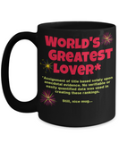 Funny Coffee Mug for Lover, World's Greatest Lover Mug