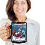 Zombies vs Santa funny Christmas Mug, Scary yuletide coffee cup,