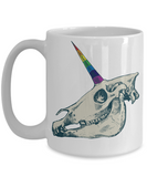 Unicorn Pride Skull Mug, Unicorn Pride Gift, Unicorn Coffee Cup, Unicorn Pride Skull