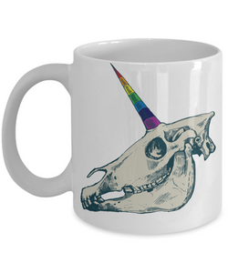 Unicorn Pride Skull Mug, Unicorn Pride Gift, Unicorn Coffee Cup, Unicorn Pride Skull