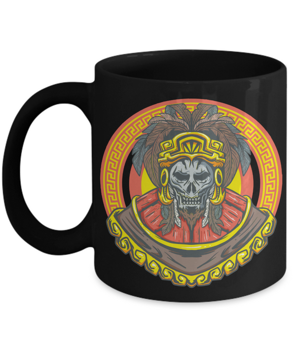 Aztec Skull Mug, Aztec Gift,