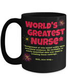 Funny Coffee Mug for Nurse, World's Greatest Nurse Mug