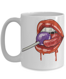 Lollipop Mug, Lollipop Gift, Lips Coffee Mug,