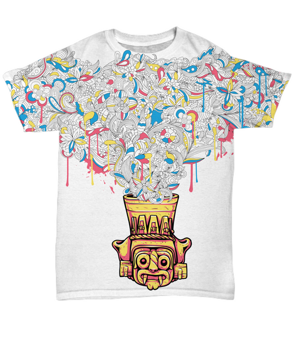 Aztec Psychedelic T-shirt, Psychedelic Gift, Colorful Aztec Shirt