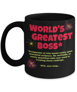 Funny Coffee Mug for Boss, World's Greatest Boss Mug